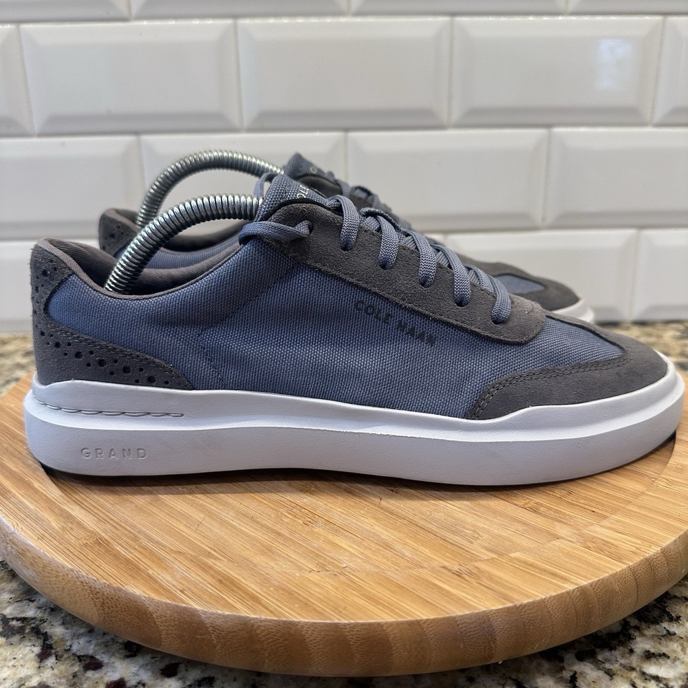 Cole Haan Grandpro Rally Sneakers Mens 7.5 Blue Gray Canvas Court C38054 Walking
